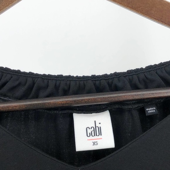 Cabi Women's Black Elastic V-Neck Tunic Blouse XS - Picture 3 of 7